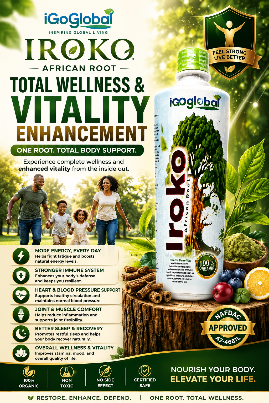 total wellness & vitality enhancement with iroko african root